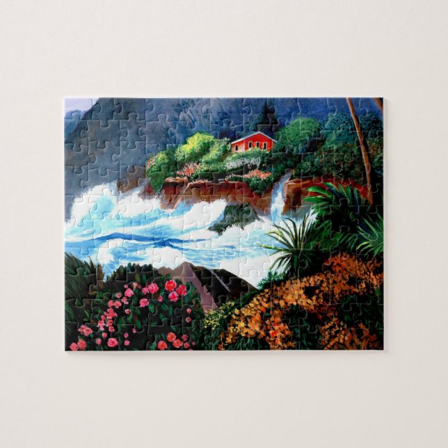 Dramatic Island Home Paradise Jigsaw Puzzle (Horizontal)