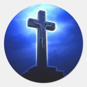 Dramatic Jesus Crucifixion Classic Round Sticker