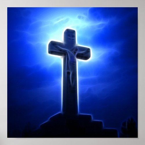 Dramatic Jesus Crucifixion Poster