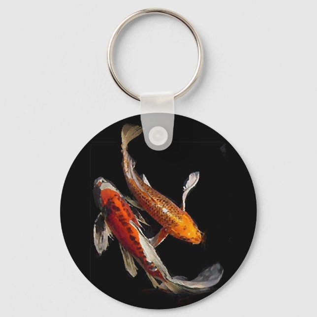 Dramatic Koi Pair Keychain (Front)