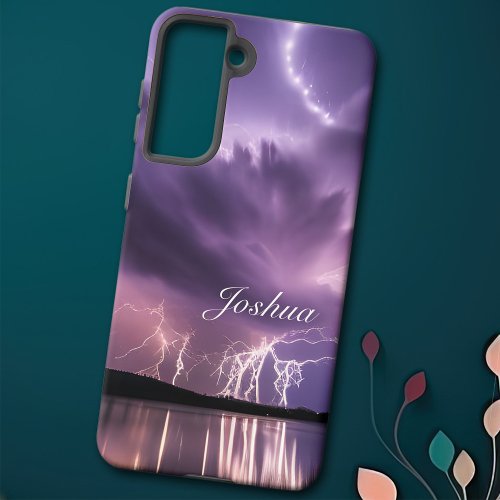 Dramatic Lightning Landscape Purple Storm Clouds Samsung Galaxy S21 Case