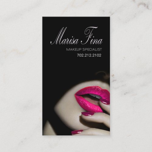 Dramatic Lips Makeup Artist Business Card