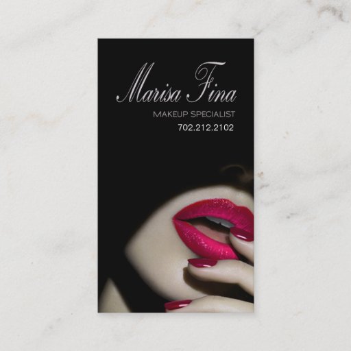 Customizable Dramatic Lips Makeup Artist Business Card