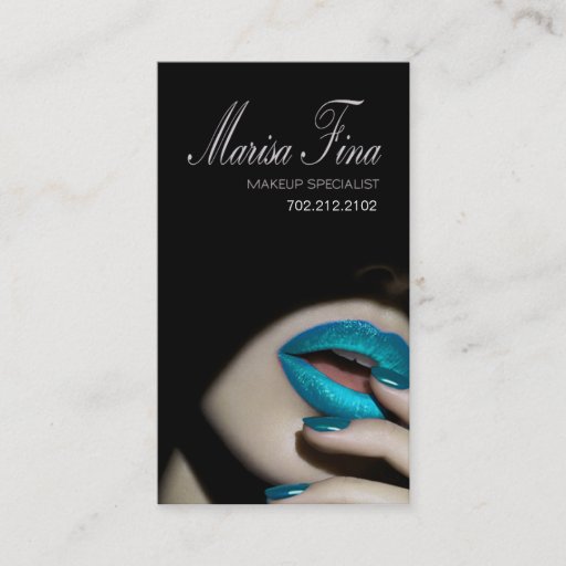 Customizable Dramatic Lips Makeup Artist Business Card