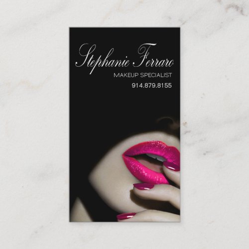 Dramatic Lips Makeup Artist  cerise Business Card