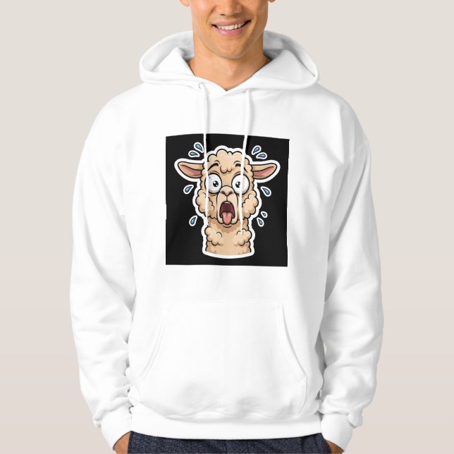 Dramatic Llama Gasp Funny Hoodie (Front)