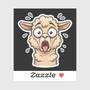 Dramatic Llama Gasp Funny Sticker