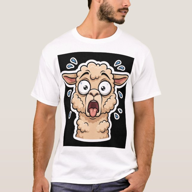 Dramatic Llama Gasp Funny T-Shirt (Front)