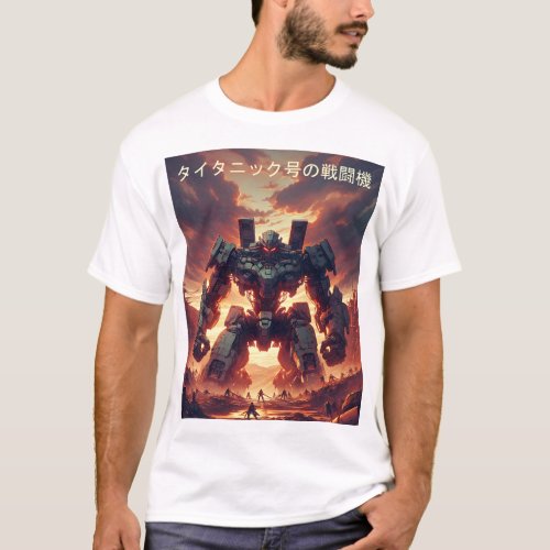 Dramatic Mecha Standoff _ Futuristic Technology T_Shirt