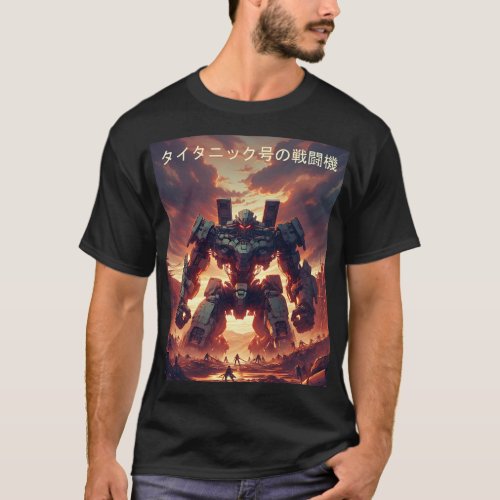 Dramatic Mecha Standoff _ Futuristic Technology T_Shirt