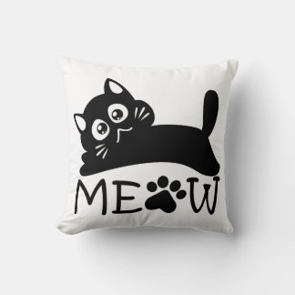 Dramatic Meow Throw Pillow