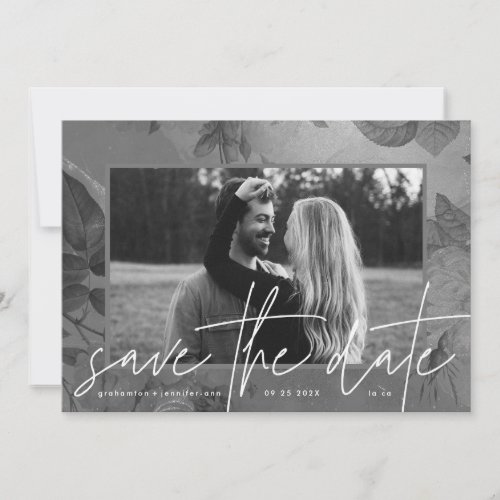 Dramatic Moody Boho Floral Fantasy Light Gray Save The Date