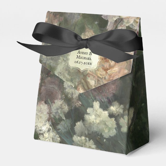Dramatic Moody Fine Art Botanical Favor Boxes (Front Side)