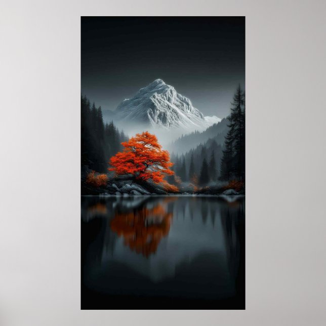 Dramatic Mountain Landscape Poster (Front)