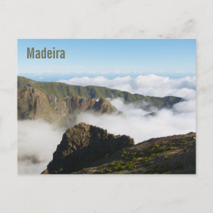 Dramatic Mountain Landscape with Clouds in Madeira Postcard