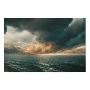 Dramatic Ocean Sky Landscape Faux Canvas Print