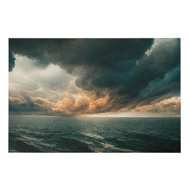 Dramatic Ocean Sky Landscape  Faux Canvas Print (Front)