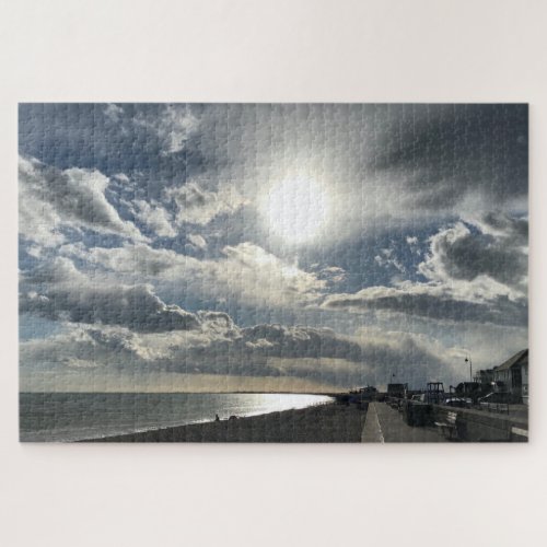 Dramatic October Skies Over Hythe Bay Kent Jigsaw Puzzle