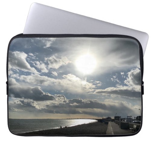 Dramatic October Skies Over Hythe Bay Kent Laptop Sleeve