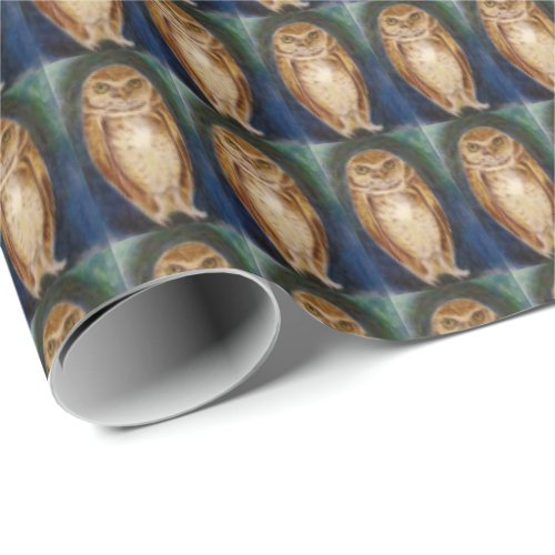 Dramatic Owl Art Trendy Elegant Pattern Wrapping Paper