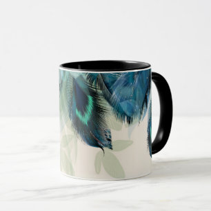 Dramatic Peacock Feathers Mug