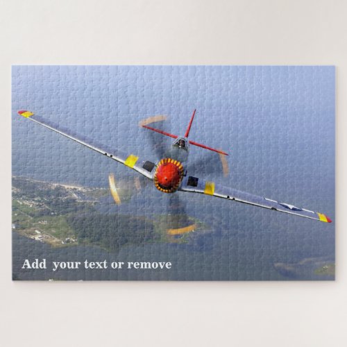 Dramatic photo P_51 Mustang WWII USAF aircraft Jigsaw Puzzle