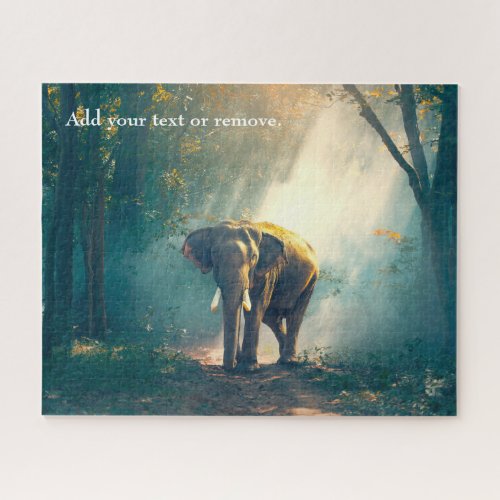 Dramatic photograph of an Asian  Indian elephant Jigsaw Puzzle