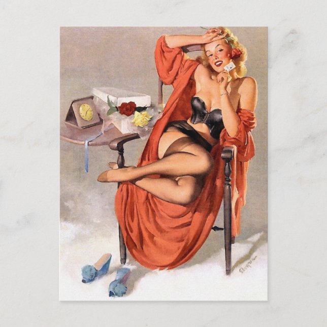 Dramatic Pin-Up Postcard (Front)