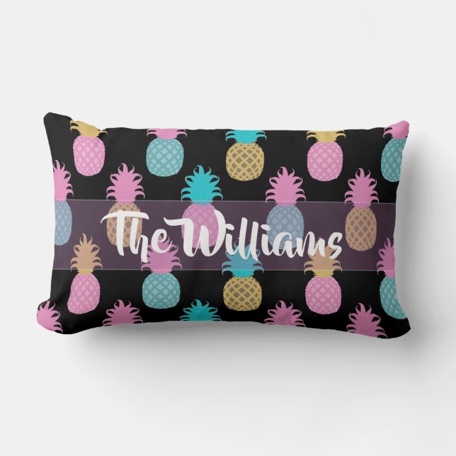 Dramatic Pineapples Lumbar Pillow (Front)