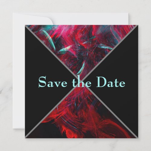 Dramatic Red and Black Save The Date