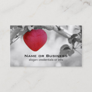 Dramatic Red Heart Shaped Apple Business Card
