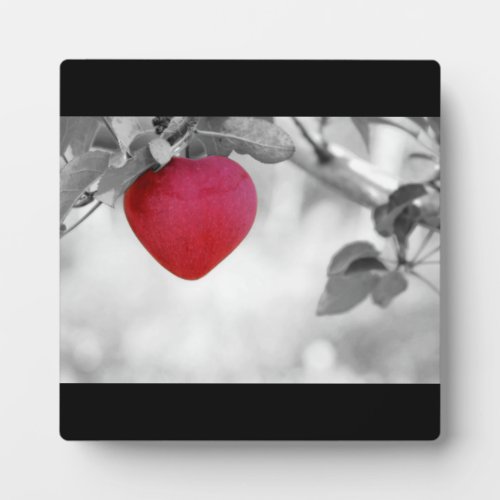 Dramatic Red Heart Shaped Apple Plaque