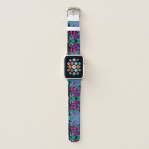 Dramatic Red, Purple and Pink Garden Flower Apple Watch Band