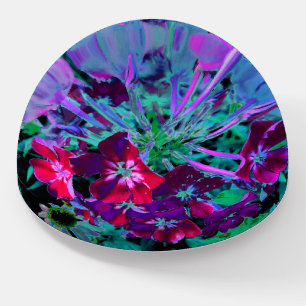 Dramatic Red, Purple and Pink Garden Flower Paperweight