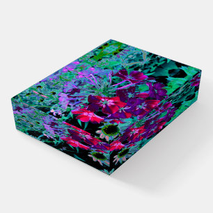 Dramatic Red, Purple and Pink Garden Flower Paperweight