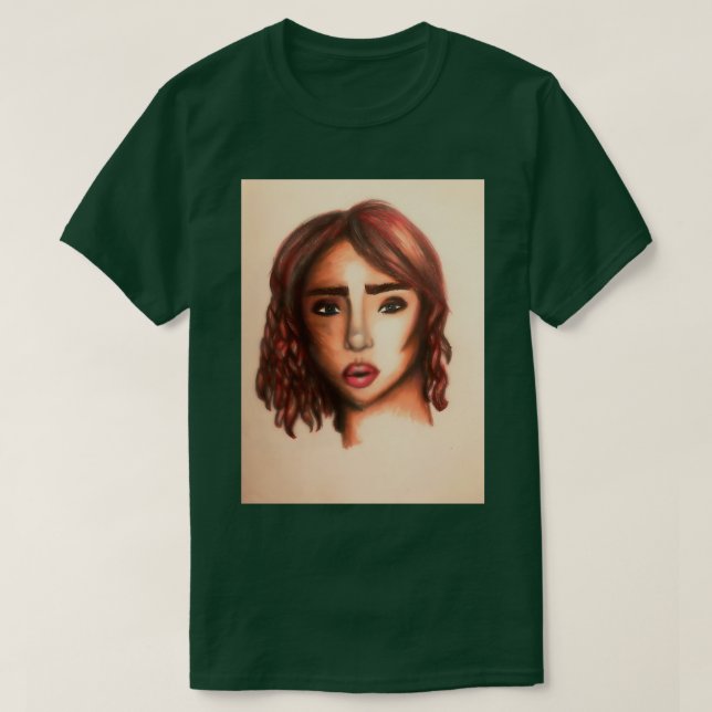 Dramatic Redhead Girl T-Shirt (Design Front)