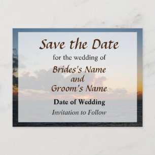 Dramatic Sea Sky at Dawn Save the Date Announcement Postcard