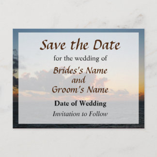 Dramatic Sea Sky at Dawn Save the Date Announcement Postcard