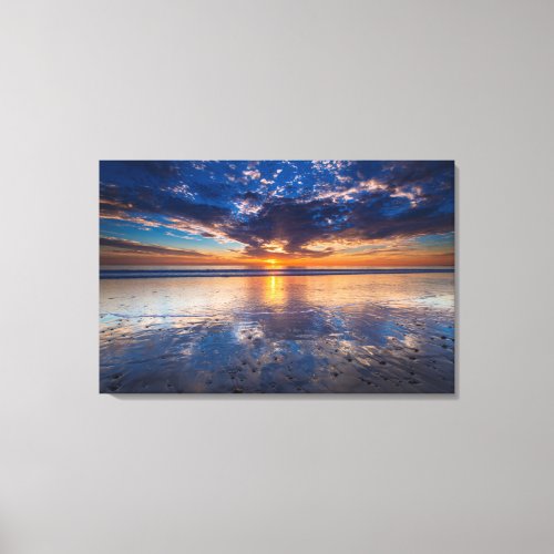Dramatic seascape sunset CA Canvas Print