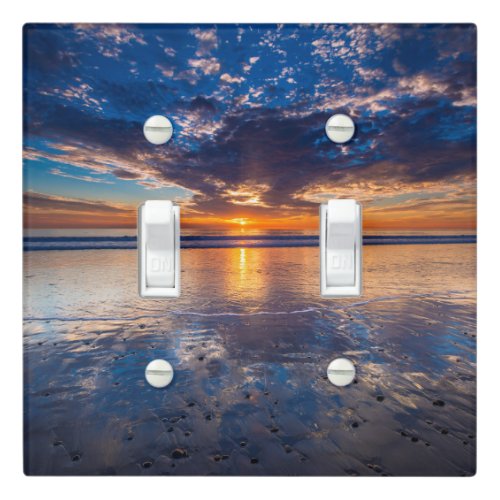 Dramatic seascape sunset CA Light Switch Cover