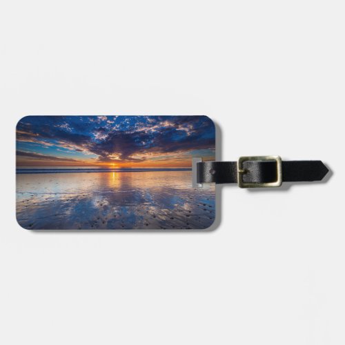 Dramatic seascape sunset CA Luggage Tag