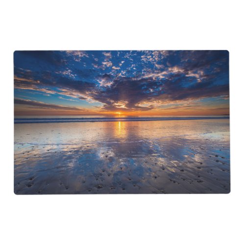 Dramatic seascape sunset CA Placemat