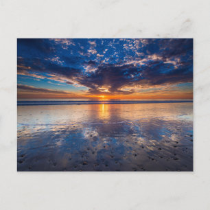 Dramatic seascape, sunset, CA Postcard