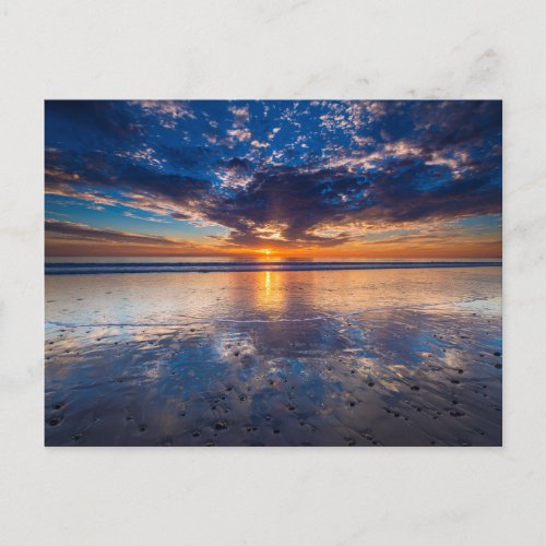 Dramatic seascape sunset CA Postcard
