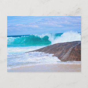 Dramatic Seaside Giant Waves Cliffs Ocean Postcard