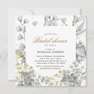 dramatic silver floral Bridal Shower by mail