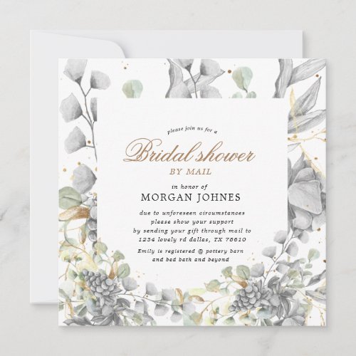 dramatic silver floral Bridal Shower by mail