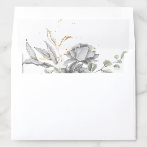 dramatic silver gold floral Envelope Liner