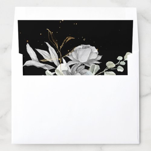 dramatic silver gold floral Envelope Liner