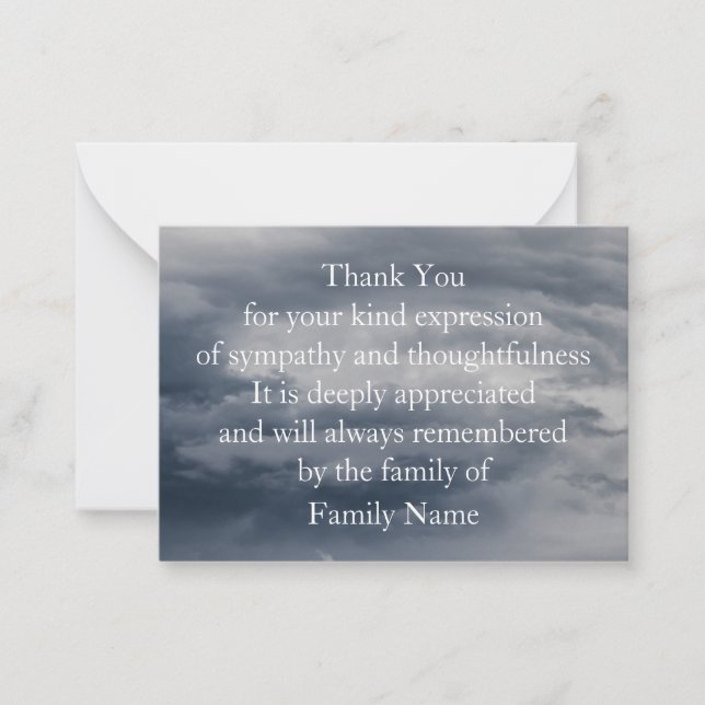 Dramatic Sky Storm Clouds Thank You Card (Front)
